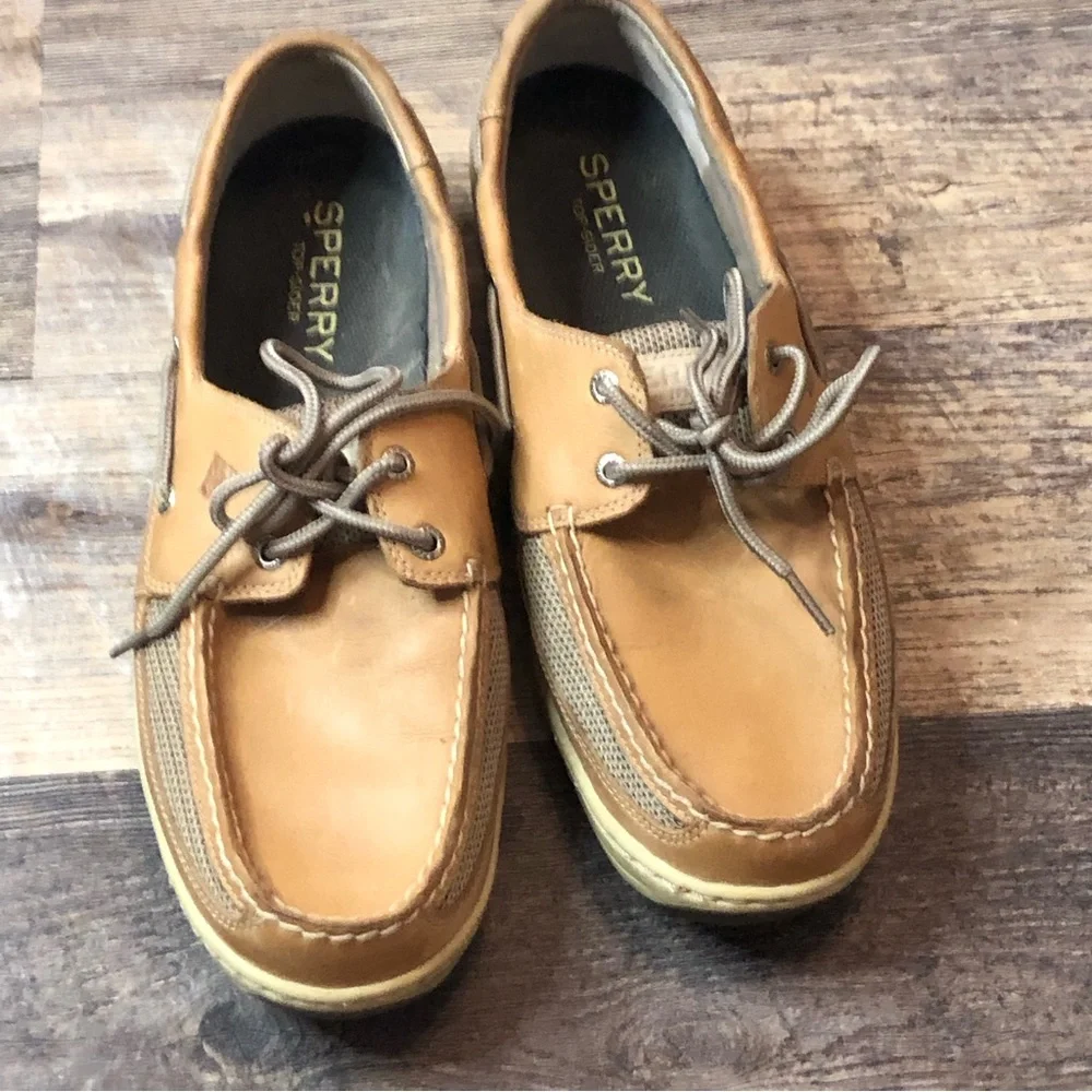 Sperry Leather Intrepid 2 Eye Boat Shoes Deck Dock Nautical EUC size 11.5W